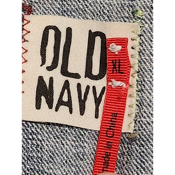 Y2K Old Navy Denim Jean Jacket Women's XL Blue Medium Wash Button Front Pockets - Picture 2 of 8